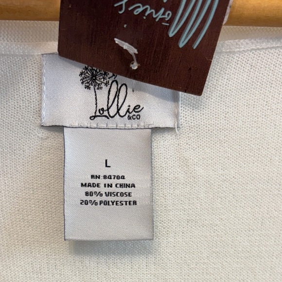 Lolli White Open-Knit Cardigan Sweater - Picture 4 of 4